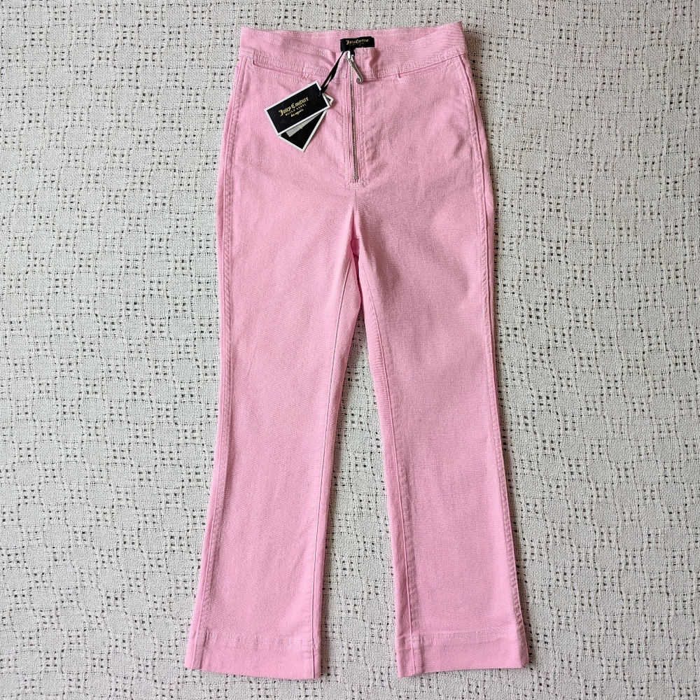 Juicy Couture Sz 25 Bikini Pink Denim Crop Flare Jean Stretch With Tags  J Pull